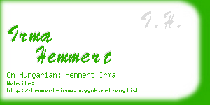 irma hemmert business card